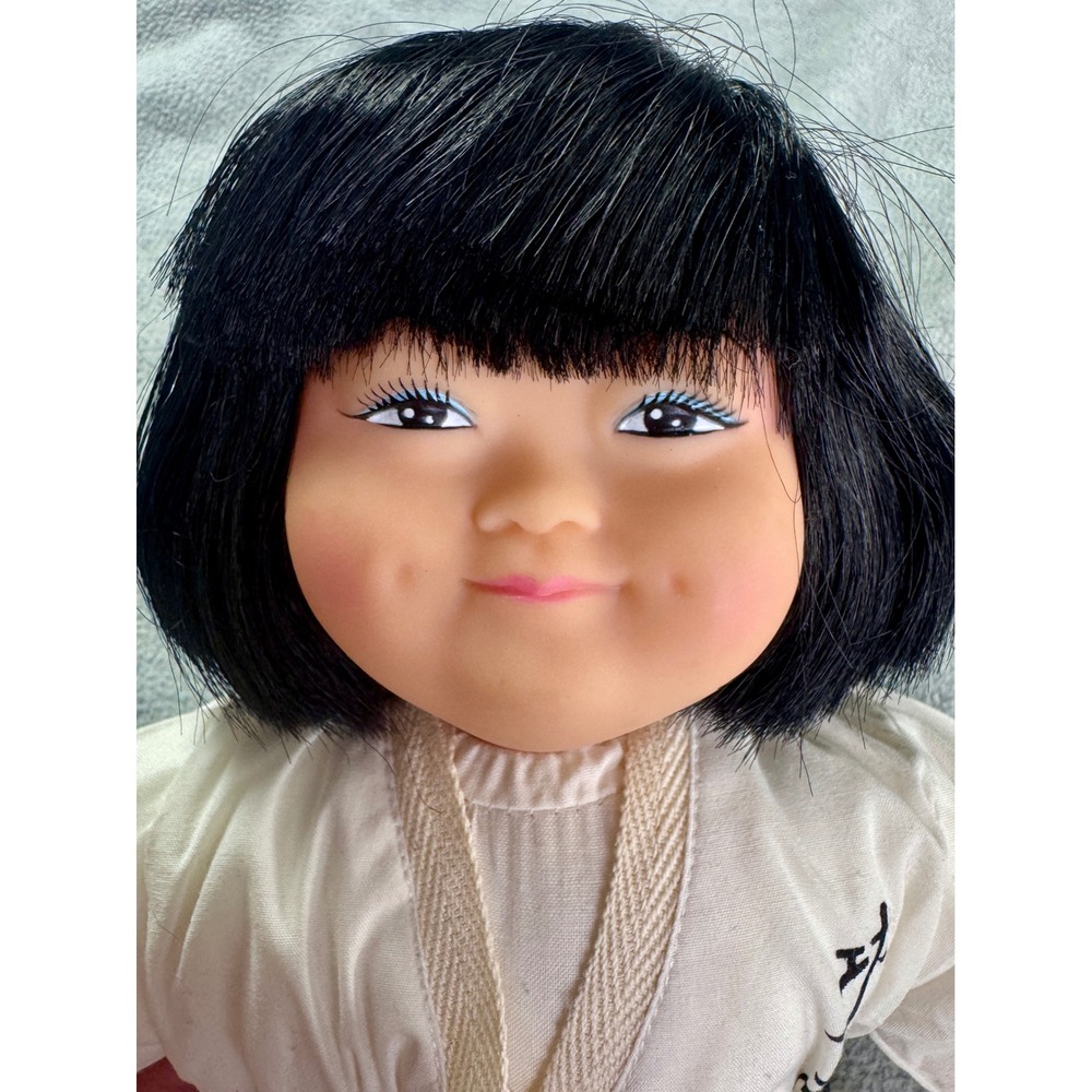 Vintage MJC International Asian Karate Doll White Gi Black‎ Belt Martial Arts